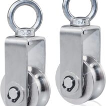 Cable Pulley Wheel Stainless Steel Swivel Pulley Block Silence Rotation Traction Wheel for Pulley System Lifting Gym Equipment Clothesline (2 Pack)